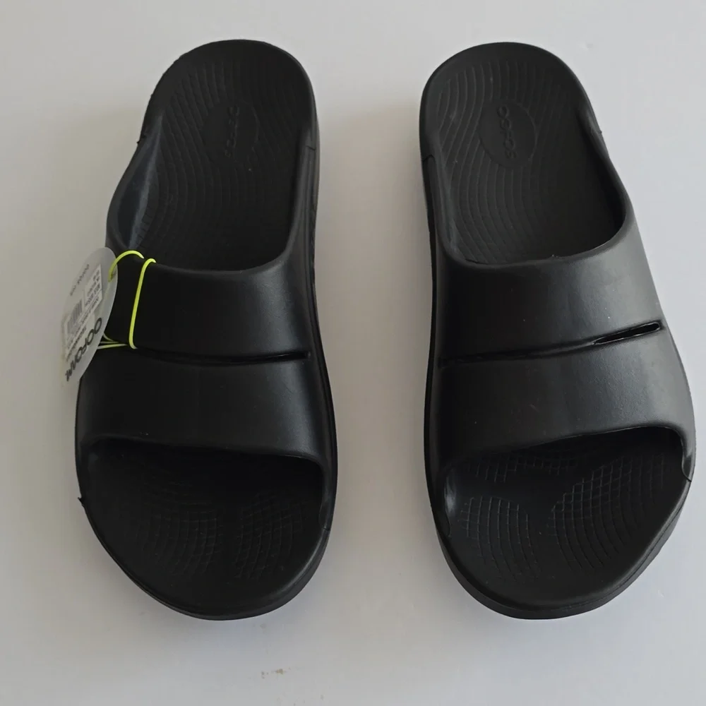 NWT OOFOS Oofoam Ooahh Slide Sandal Unisex Black Size Men 13 Women 15